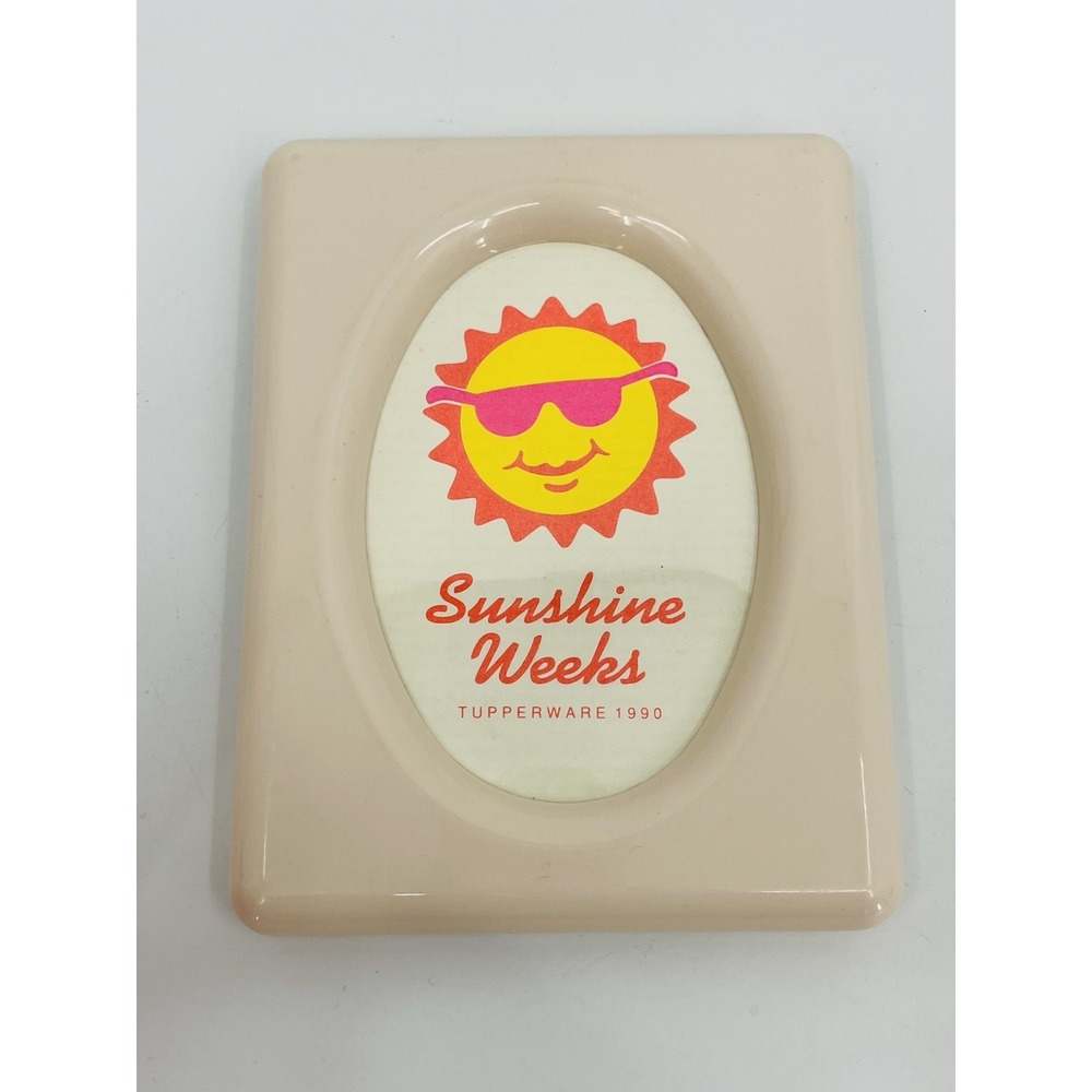 Vintage Tupperware Picture Frame Photo Easel Oval Opening Rectangle Peach 2255B